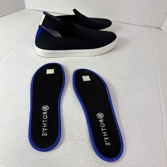 Rothy Women's 9.5 The Original Slip On Sneakers Black Knit Upper - Picture 3 of 16